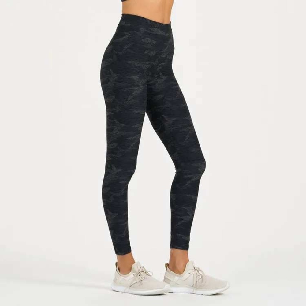 Vuori High Rise Camo Leggings Charcoal Gray Zip Pocket Activewear Women's‎ 25